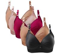 Sujetador De Talla Grande con Correa De Hombro Ajustable Y Copa Moldeadora De Botón Trasero De Encaje Sexy para Mujer Sujetadores De Sujetador Sin Costuras Ni Aros