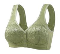 Sujetador de verano desechable para madres de mediana edad y anciana, gorro con hebilla frontal sin anillo, camiseta de gran pecho, ropa interior cómoda y transparente, talla grande, verde, 50