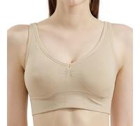 Sujetador de Yoga sin Costuras for Mujer, Sujetador Deportivo Aros con Tirantes Ajustables, Top Fitness Que Absorbe la Humedad for Entrenamientos Impacto bajo a Medio(Light Nude)