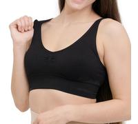 Sujetador de Yoga sin Costuras for Mujer, Sujetador Deportivo Aros con Tirantes Ajustables, Top Fitness Que Absorbe la Humedad for Entrenamientos Impacto bajo a Medio(Black)