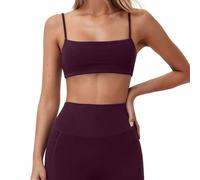 Sujetador de yoga sin costuras para mujer con tirantes ajustables, tacto nude y soporte suave, ideal para pilates, gimnasio y uso diario, tejido transpirable de alta elasticidad, talla S-XXL (Red, L)