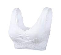 Sujetador deportivo ajustable Super Gather para mujer, con hebilla lateral, soporte para el pecho, chaleco de yoga para correr, Blanco, 4XL