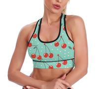 Sujetador Deportivo Cherry Cheetah Verde neón y Negro para Mujer, Top Corto sin Mangas para Yoga, Entrenamiento y Fitness.