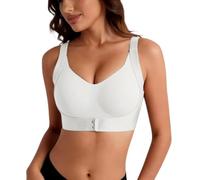 Sujetador deportivo con cierre frontal para mujer, cobertura completa, sin | Camiseta tipo bandeau para mujer con relleno transpirable y de talla grande
