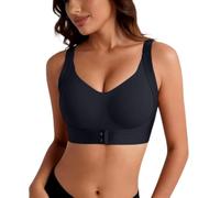 Sujetador deportivo con cierre frontal para mujer, cobertura completa, sin | Camiseta tipo bandeau para mujer con relleno transpirable y de talla grande