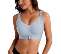 Sujetador deportivo con cierre frontal para mujer, cobertura completa, sin | Camiseta tipo bandeau para mujer con relleno transpirable y de talla grande