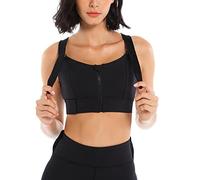 Sujetador Deportivo con Cremallera Frontal para Mujer Sujetadores de Entrenamiento de Alto Impacto con Almohadillas no extraíbles Sujetador de Soporte Completo con Correas Ajustables