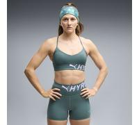 Sujetador deportivo con tirantes PUMA x HYROX PWRMODE para mujer, Ropa, Verde, L