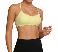 Sujetador deportivo de agarre fuerte y tirantes ajustables para entrenamientos intensos como correr, fitness, yoga y más, amarillo, L