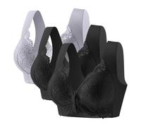 Sujetador deportivo de algodón para mujer, cierre frontal, sin aros, talla grande, cobertura completa, cómodo, brasier de encaje para mujer, brasier deportivo de entrenamiento, Ar, 5XL