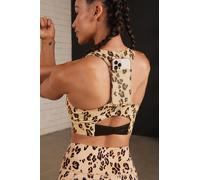 Sujetador deportivo de medio impacto On-the-Go Fabletics Desert Leopard Womens M