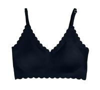 Sujetador deportivo de un hombro para mujer, con pétalo en V profundo, sin ropa interior, suave, inalámbrico, cómodo, brasier de compresión, Negro, M