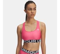 Sujetador deportivo HeatGear® Armour Mid Branded para mujer Super Rosa / Blanco S