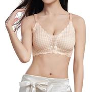 Sujetador Deportivo Mujer, Cremallera Delantera Cierre Alto Impacto sin Aros sin Costuras Sport Bra con Relleno Sujetador Cierre Delantero