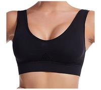 Sujetador Deportivo Mujer Ofertas,Talla Grande Sujetador Sin Aros con Relleno Cómodo y Transpirable Sujetador Deportivo Delgado y Sin Rastro Bralette Mujer Tirante Ancho Diario Sostenes de Mujer