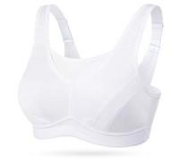 Sujetador Deportivo Mujer Shock Absorber Alto Impacto sin Aros Cómodo Sujetador Talla Grande (Blanco,105D)