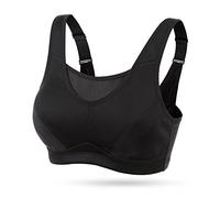 Sujetador Deportivo Mujer Shock Absorber Alto Impacto sin Aros Cómodo Sujetador Talla Grande (Negro,110B)