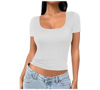 Sujetador Deportivo Mujer Top Yoga con Almohadillas Extraíbles Malla Hueca Escote Profundo Ligero Transpirable Elástico Ideal para Gimnasio Fitness Correr Entrenamiento y Vida Diaria (White, XXL)