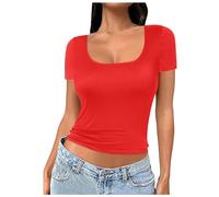 Sujetador Deportivo Mujer Top Yoga con Almohadillas Extraíbles Malla Hueca Escote Profundo Ligero Transpirable Elástico Ideal para Gimnasio Fitness Correr Entrenamiento y Vida Diaria (Red, M)