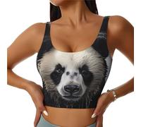 Sujetador Deportivo Panda in The Water para Mujer, Top de Yoga Acolchado, Top Corto para Entrenamiento en el Gimnasio, Fitness y Pilates.
