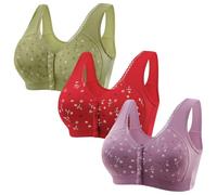 Sujetador deportivo para mujer con cierre frontal, 3 piezas, sin aros, con tirantes anchos, sin aros, sin costuras, sujetador deportivo, pechos grandes para tallas grandes, a, 4XL