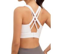 Sujetador deportivo para mujer con fuerte sujeción, sujetador push up con espalda cruzada, sujetador de cobertura completa con alto soporte para mujer para fitness, yoga, running, jogging, tallas