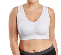 Sujetador Deportivo para Mujer SHOBDW 2019 Nuevo Cómodo Color Sólido Cuello en V Tank Tops Blusa Camisole Camisetas Mujer Tirantes Deporte Bra Tallas Grandes S-6XL(Blanco,5XL)