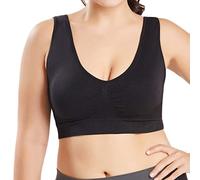 Sujetador Deportivo para Mujer SHOBDW 2019 Nuevo Cómodo Color Sólido Cuello en V Tank Tops Blusa Camisole Camisetas Mujer Tirantes Deporte Bra Tallas Grandes S-6XL(Negro,4XL)