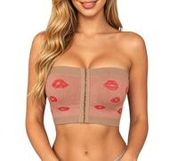 Sujetador deportivo para mujer, sin armadura, sin tirantes de verano, con botones en la parte delantera y estampado floral de labios sin tirantes sin tirantes sin tirantes para hermosos días y noches