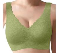 Sujetador deportivo para mujer, sin aros, cobertura completa, cómodo, para uso diario, sin varillas, sin varillas, para uso diario, verde, S