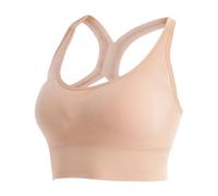Sujetador deportivo para mujer sin aros, espalda cruzada, tirantes anchos ajustables, sujetador push up, acolchado, fuerte sujeción, transpirable, sin costuras, ideal para fitness, entrenamiento