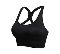 Sujetador deportivo para mujer sin aros, espalda cruzada, tirantes anchos ajustables, sujetador push up, acolchado, fuerte sujeción, transpirable, sin costuras, ideal para fitness, entrenamiento
