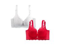 & Sujetador deportivo para mujer, transpirable, talla grande, sujetador de encaje para mujer, sujetador sexy, Rosa., XXL