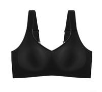Sujetador deportivo sin costuras para mujer, alto para soporte de impacto, parte superior de yoga sin varillas con almohadillas extraíbles para gimnasio, correr, fitness, M-XXXL (negro L)