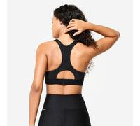 Sujetador deportivo sujeción alta espalda cruzada ajustable Mujer Domyos negro S