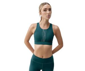 Sujetador deportivo sujeción media espalda cruzada Mujer Born living yoga verde XL