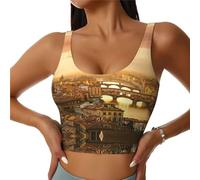 Sujetador deportivo Sunset View para mujer, brasier de alto impacto, cobertura completa, almohadillas extraíbles, camiseta corta básica para mujer, Negro, S