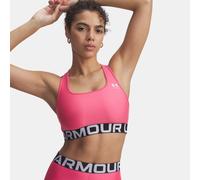 Under Armour Mujer Heatgear Mid, Sujetador Deportivo elástico con sujeción Media, Top de Gimnasia con Doble Forro no acolchadoSuper Pink / / White,SM