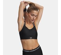Under Armour UA Infinity High Bra Sostén deportivo para correr, sujetador cruzado en la espalda para mujer, color negro/blanco