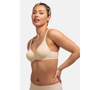 Dorina Lindsay Sujetador Sin Acolchado y con Aro - Cobertura Completa, Copas Moldeadas, Tela Micro Suave, Tiras Ajustables para Comodidad Todo el Día, Beige