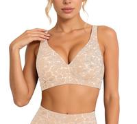 Sujetador Gel Sin Aro Mujer Cuello V Leopardo Push Up Cómodo Ropa Interior Suave Sin Aro Bralette Sin Costura Camiseta Mujer