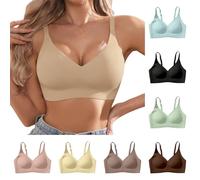 Sujetador Gel Sin Aro Mujer Sin Costura Suave Liso Cuello V Profundo Bralette Suave Bustier
