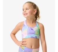 Sujetador Gimnasia Niña Estampado Corazoncito Violeta Transpirable 10 AÑOS