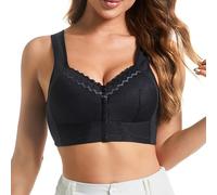 Sujetador Grande con Hebilla Lateral Delantera para Mujer, Borde de Encaje sin Movimiento de Anillo de, Ajuste de reunión sin Costuras, Yoga, sueño Gracia Que se Siente