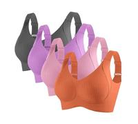 Sujetador Inalámbrico Cómodo y Suave para Mujer - Sujeción Completa Sujetador Invisible Diario 2 Fuera País, U, M