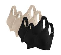 Sujetador Inalámbrico Cómodo y Suave para Mujer - Sujeción Completa Sujetador Invisible Diario 2 Fuera País, Z, L