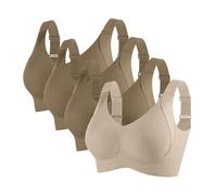 Sujetador Inalámbrico Cómodo y Suave para Mujer - Sujeción Completa Sujetador Invisible Diario 2 Fuera País, madera, M