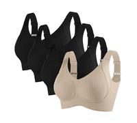 Sujetador Inalámbrico Cómodo y Suave para Mujer - Sujeción Completa Sujetador Invisible Diario 2 Fuera País, W, L