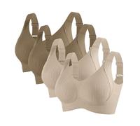 Sujetador Inalámbrico Cómodo y Suave para Mujer - Sujeción Completa Sujetador Invisible Diario 2 Fuera País, Q, L