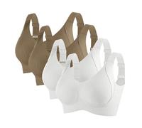 Sujetador Inalámbrico Cómodo y Suave para Mujer - Sujeción Completa Sujetador Invisible Diario 2 Fuera País, R, M